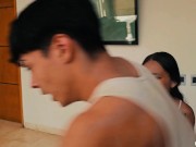 LIL TIMY FUCKS ME ON THE COUCH, MR GARRISON COMES IN AND CATCHES US WHEN HE COMES ON MY TITS