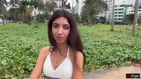 Public Pickup a hottie at a construction site - Treated her to lobster and fucked her hard in a hotel room