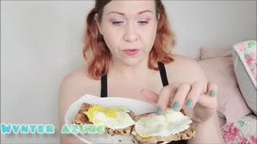 Open Mouth Chewing Toast & Eggs (ID #1909 HD 1080rez)