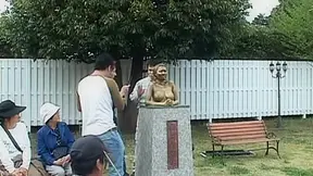 Cosplay Porn: Public Painted Statue Fuck 4