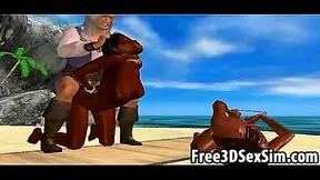 Ebony Queens Devour Cock Ride Hard in Steamy 3D Hentai Action