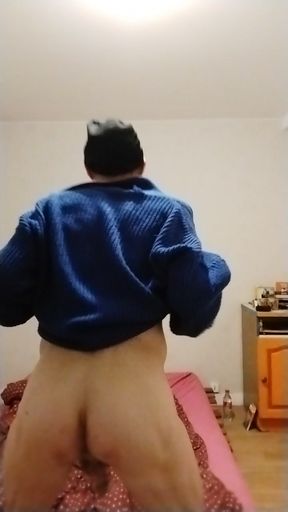 Sensual guy in a little blue sweater...