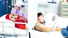 Desperate coworker gets secret fertility help and ends up fucking her friend's stepbrother at clinic