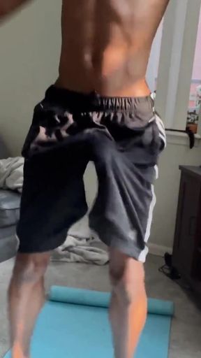 Posing Stroking My Big Black Hard Cock Intense Cumming
