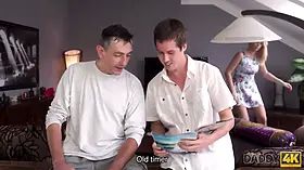Daddy4k. mature guy adorably penetrates teen blond with Perky Tits