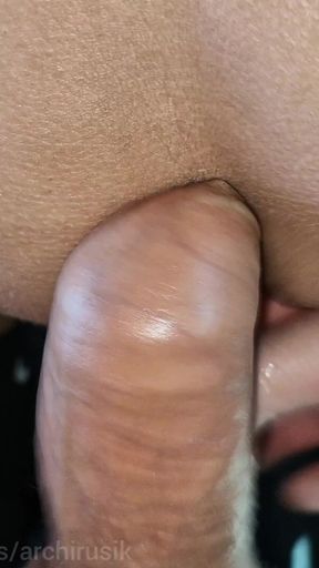 Hot! Young Guy in the Car Fucks with Stepdaddy, a Lot of Sperm in Public!