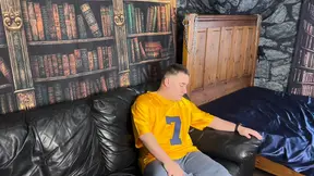 Mature bbw domina facesits stepson's cock in library