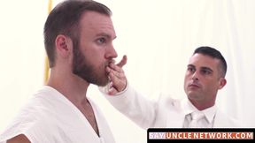 SayUncleNetwork.com - Beefy Mormon pastor barebacks hairy initiate and drops big load