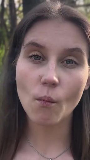 Thrilling moment from &quot;Risky masturbation in a park via video call&quot;