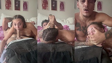Petite Babe Gia's Throat Is Dominated By Victor Ray's Big Dick