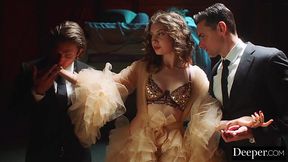 Hot girl Elena Koshka craves for a hot threesome and gets satisfied by Ryan Driller and Mick Blue's huge cocks