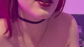 Close up goth smoking