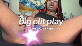 big clit solo play with spit