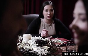 Teen visits her friends foster home and have group sex