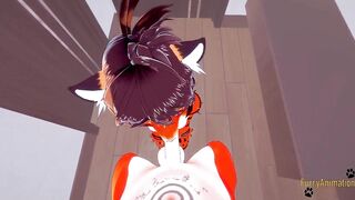 Furry Animated 3D - pov Tigress fellatio and gets screwed by fox - Japanese manga animated yiff animated porn