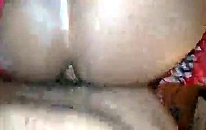 Phat ass in red stockings fucked intense ! cum in ass crack