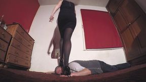 Sophie Head & Hands Walking In Stiletto Heels FLOOR CAM