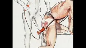 Femdom lesbians in bondage and lingerie take control with strapon