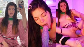 nezuko from demon slayer fucks monster dildo