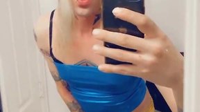 Cute transvestite gets excited after clubbing