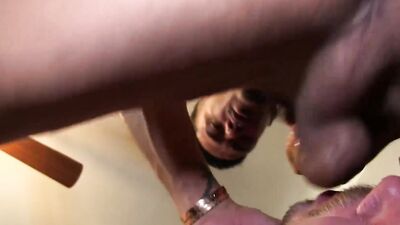 Striking hunks choke giving each other deepthroats before hardcore fucking