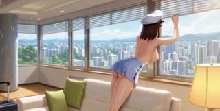 Horny Stewardess Masturbates Then Gets Fucked Hard Ai Generated