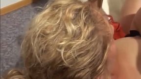 Curly Blonde Slut Sharon Sucking and Fucking