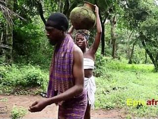 On her way back from the Village stream - Her snatch need to be soaked as well