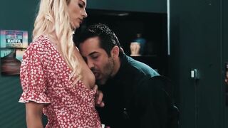 Pretty teen Lana Sharapova deepthroats thick throbbing cock