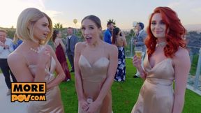 POV - Entertaining the slutty bridesmaids Abella Danger, Emma Hix and Lacy Lennon