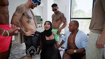 HIJAB PRINCESS YASMINA KHAN GANG BANGED BY HER BROTHERS HOMIES