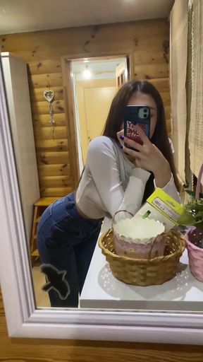 Teen amateur girl shows off her cute petite solo performance in a homemade video