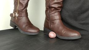 Brown boots cock tramping shoejob