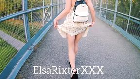 Hot stroll in the park, public tit-show ElsaRixtetXXX