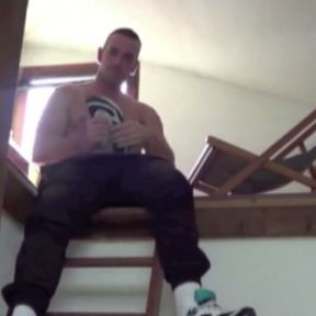 Straight masturbation sniffing sneakers
