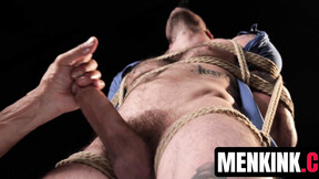 ”Van Darkholme edges bound Cliff Jensen as Brody Fox teases his cock”