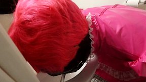 Toilet brush gag for sissy maids