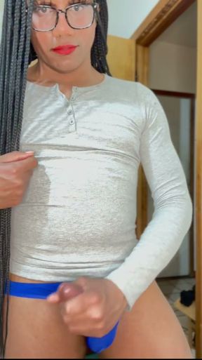 Naima masturbates and shoots huge nut