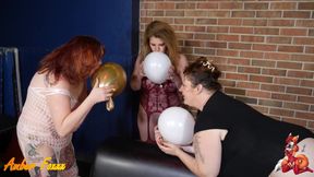 Three Girls and Their Balloons