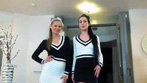 Aiden Ashley, Jenna J Ross, and Jillian Janson Lick and Finger Each Other in a Lesbian FFM