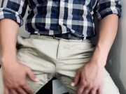 Asian Cock Grabbing And Rotation over my pants