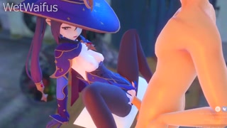 Mona gets her Tight Pussy Fucked in the Church - Genshin Impact Hentai