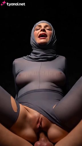 Sexy blonde woman in a grey bodysuit