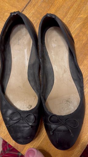 Wife's cum stained ballet flats