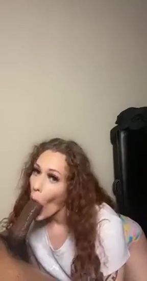 Trans woman enjoys a satisfying blowjob