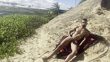 Dan walking and jerking of at the Beach