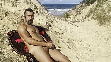 Dan walking and jerking of at the Beach