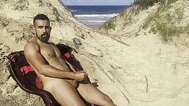 Dan walking and jerking of at the Beach
