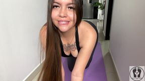 calibaby9x yoga lesson full naked posing ass pussy training