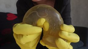 My Stepsister Is in a Deserted Place Wearing Yellow Dishwashing Gloves